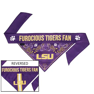 Little Earth Productions LSU Tigers Pet Reversible Paisley Bandana - XL