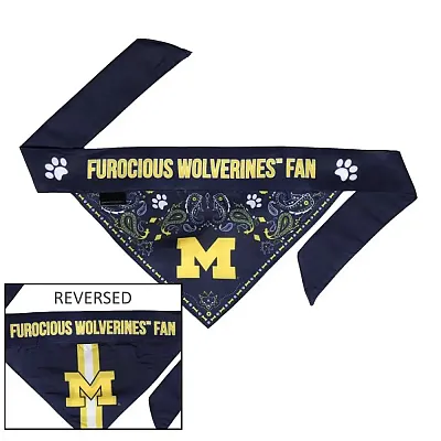 Little Earth Productions Michigan Wolverines Pet Reversible Paisley Bandana - X