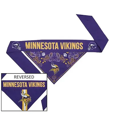 Little Earth Productions Minnesota Vikings Pet Reversible Paisley Bandana - Sma