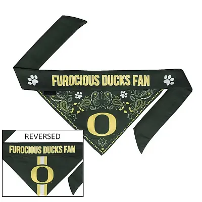 Little Earth Productions Oregon Ducks Pet Reversible Paisley Bandana - Medium