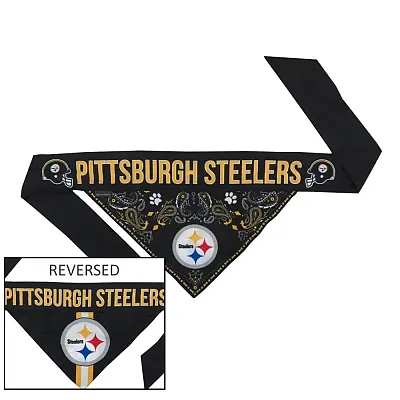 Little Earth Productions Pittsburgh Steelers Pet Reversible Paisley Bandana - M