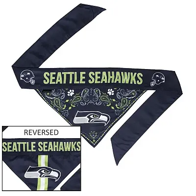 Little Earth Productions Seattle Seahawks Pet Reversible Paisley Bandana - Smal
