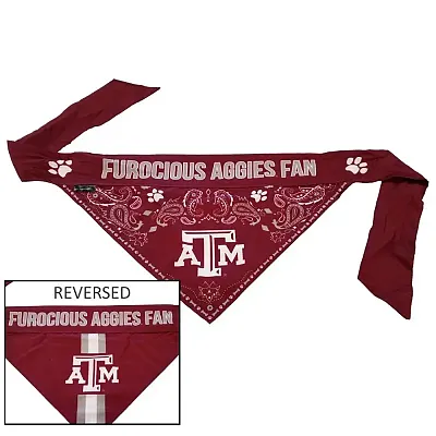 Little Earth Productions Texas A&M Aggies Pet Reversible Paisley Bandana - Larg