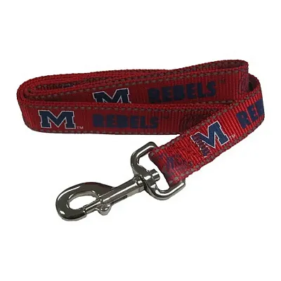 Pet Goods Manufacturing Ole Miss Rebels Pet Reflective Nylon Leash - Large