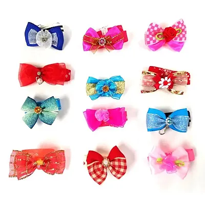 Lydia Smart Pet Ribbon Bow Collar (assorted colors), 12-pack