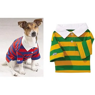 Pet Edge Back To School Rugby Polos - Red/Blue - Large