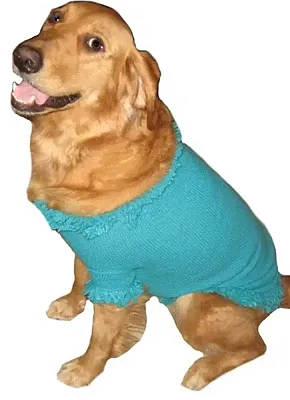 Pet Edge Stretch Knit Fringed Sweaters - Mineral Blue-XS