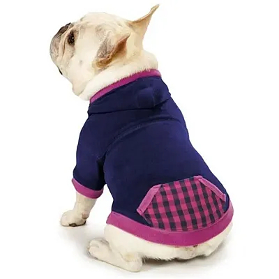Pet Edge M. Isaac Mizrahi Modern Gingham Pet Hoodie - Small