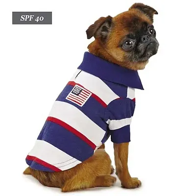 Pet Edge Zack & Zoey Patriotic Pooch SPF 40 Polo - X-Small