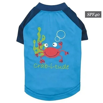 Pet Edge Zack & Zoey Under The Sea SPF 40 Crab Tee - Small
