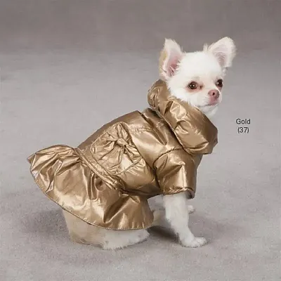 Pet Edge Razzle Dazzle Puffy Coat - Platinum - X Small