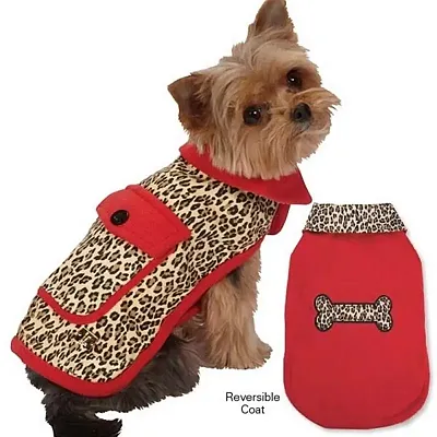 Pet Edge M. Isaac Mizrahi Leopard Reversible Coat - Small