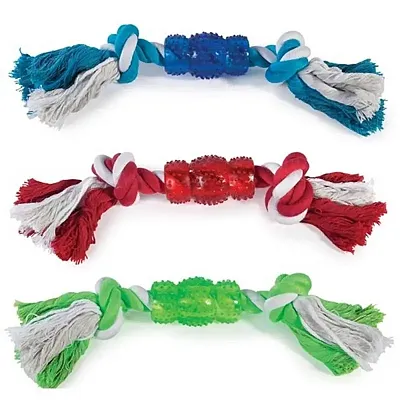 Pet Edge Grriggles Rope N' Rubber Bones - Blue