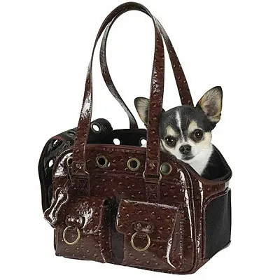 Pet Edge Faux Ostrich Pet Carrier - Red - Small