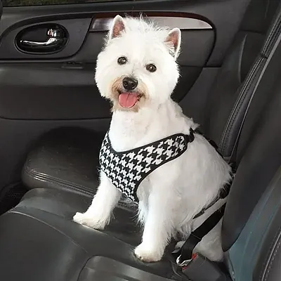 Pet Edge Cruising Companion Houndstooth Car Harness - X-Small