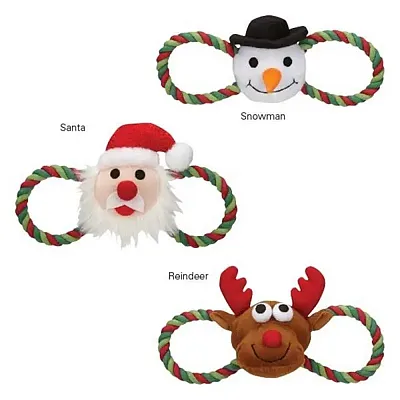 Pet Edge Holiday Hug Tug Dog Toys - Santa