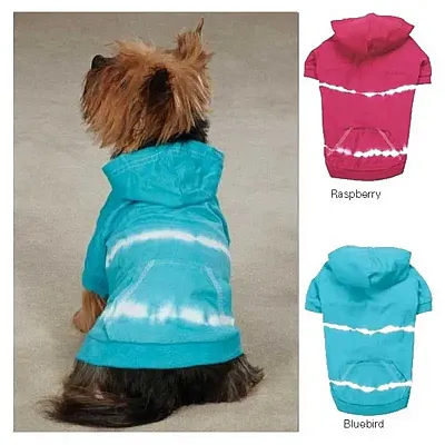 Pet Edge Tie Dye Dog Hoodie - Small - Bluebird