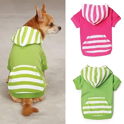 Pet Edge Brite Stripe Dog Pullover - S/M - Green
