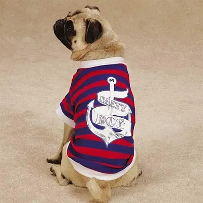 Pet Edge All Paws On Deck Salty Dog Tee - Small