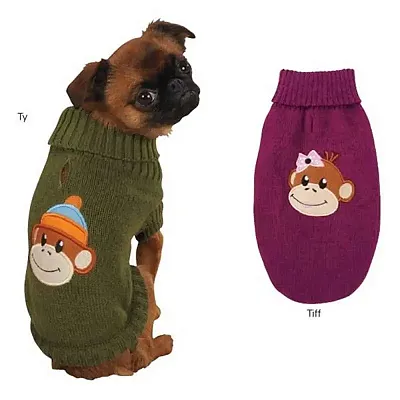 Pet Edge Monkey Business Dog Sweater - XX-Small - Ty