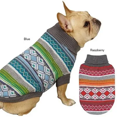 Pet Edge ESC Northern Lights Pet Sweater - Small - Blue