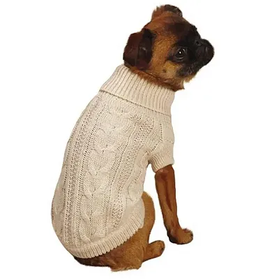Pet Edge East Side Collection Lurex Cable Knit Pet Sweater - X-Large