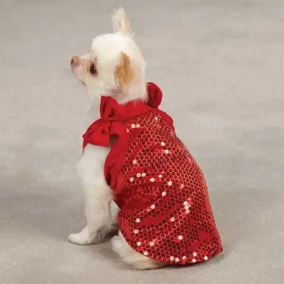 Pet Edge Sassy Sequin Dog Tank Top - X-Small - Red