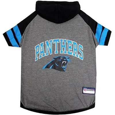 Pets First Carolina Panthers Pet Hoodie T-Shirt - Large