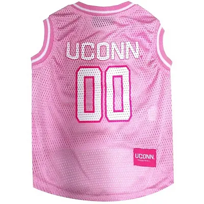 Pets First UConn Huskies Pet Pink Basketball Jersey - XS