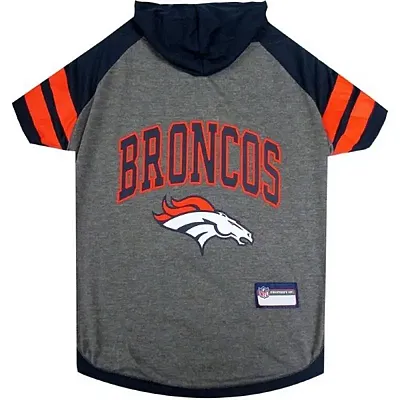 Pets First Denver Broncos Pet Hoodie T-Shirt - Small