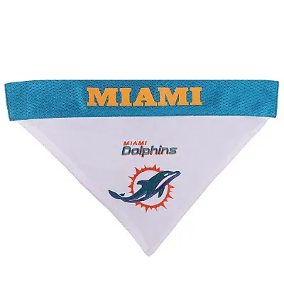 Pets First Miami Dolphins Pet Reversible Bandana - L/XL