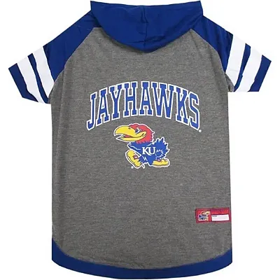Pets First Kansas Jayhawks Pet Hoodie T-Shirt - Large