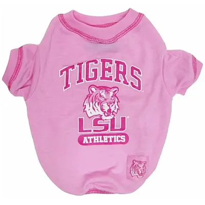 Pets First LSU Tigers Pink Dog Tee Shirt - Large