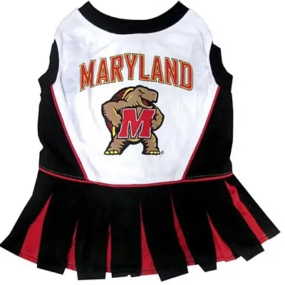 Pets First Maryland Terrapins Cheerleader Pet Dress - Small