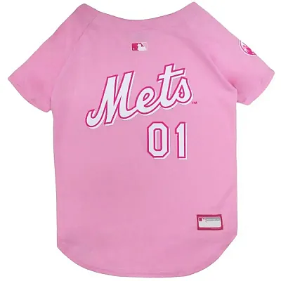 Pets First New York Mets Pet Pink Jersey - Large