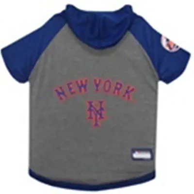 Pets First New York Mets Pet Hoodie T-Shirt - Medium