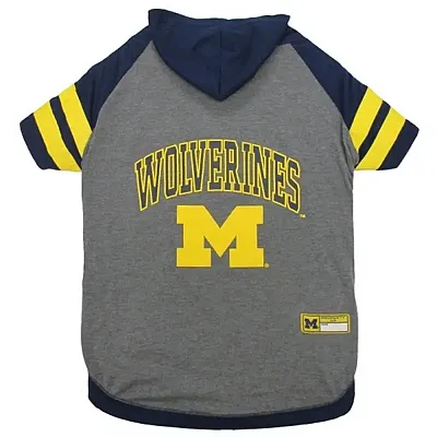 Pets First Michigan Wolverines Pet Hoodie T-Shirt - Small