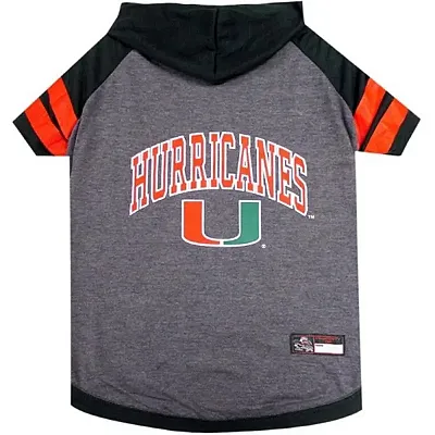 Pets First Miami Hurricanes Pet Hoodie T-Shirt - Small