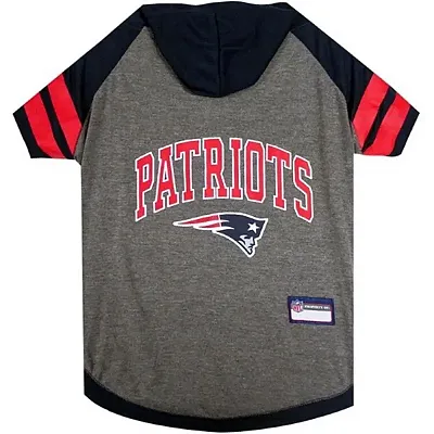 Pets First New England Patriots Pet Hoodie T-Shirt - Medium