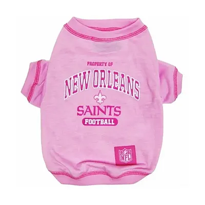 Pets First New Orleans Saints Pink Dog T-Shirt - Large