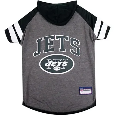 Pets First New York Jets Pet Hoodie T-Shirt - X-Small