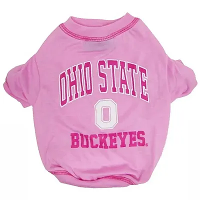 Pets First Ohio State Buckeyes Pink Dog Tee Shirt - Large