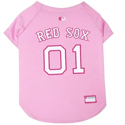 Pets First Boston Red Sox Pink Pet Jersey - Large
