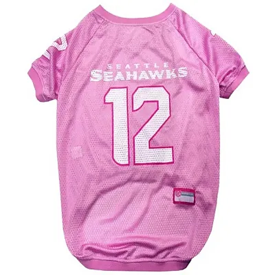 Pets First Seattle Seahawks "12th Man" Pink Pet Jersey - X-Small