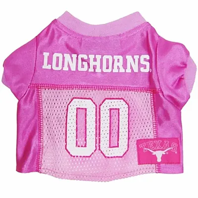 Pets First Texas Longhorns Pink Dog Jersey - Large