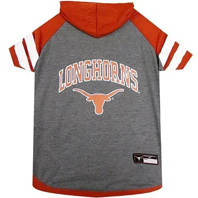 Pets First Texas Longhorns Pet Hoodie T-Shirt - Large