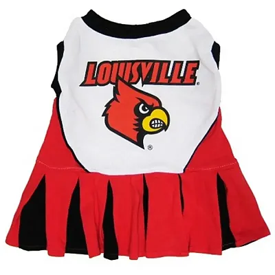 Pets First Louisville Cardinals Cheerleader Pet Dress - X-Small