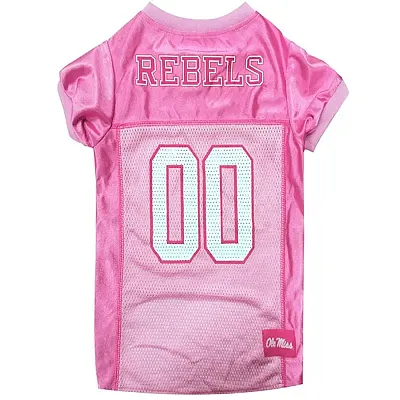 Pets First Ole Miss Rebels Pink Pet Jersey - Medium