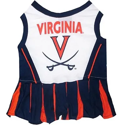 Pets First Virginia Cavaliers Cheerleader Pet Dress - X-Small