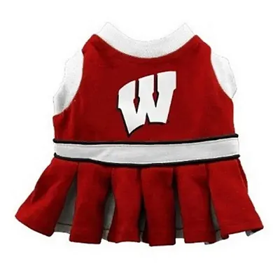 Pets First Wisconsin Badgers Cheerleader Dog Dress - Medium